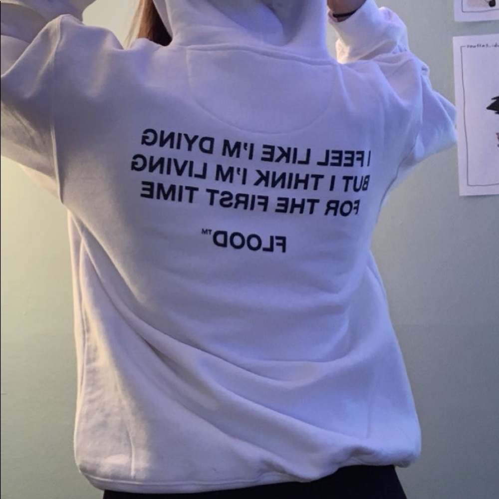 white flood hoodie